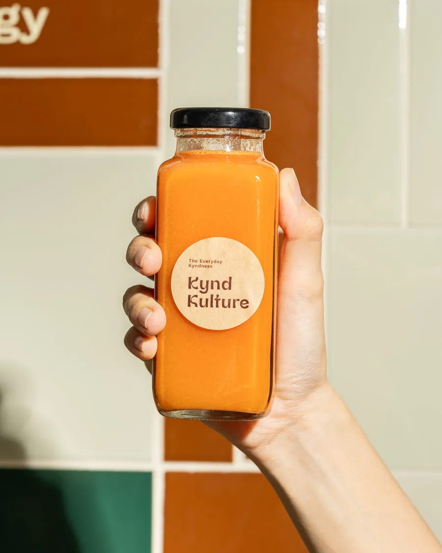 Cold-pressed juice bottle